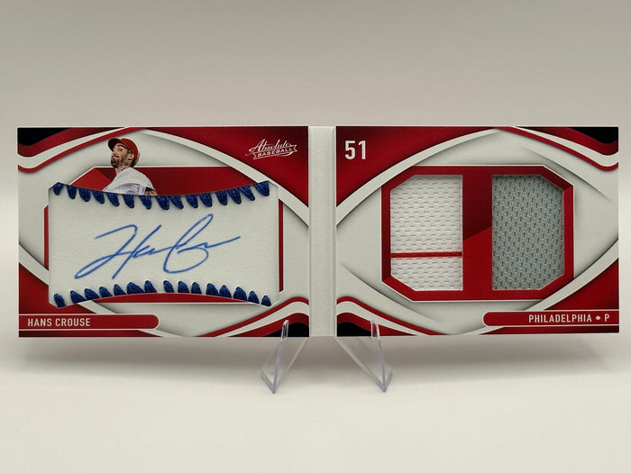 Hans Crouse Rookie Auto Booklet /50 | 2022 Panini Absolute Baseball RC Patch Auto