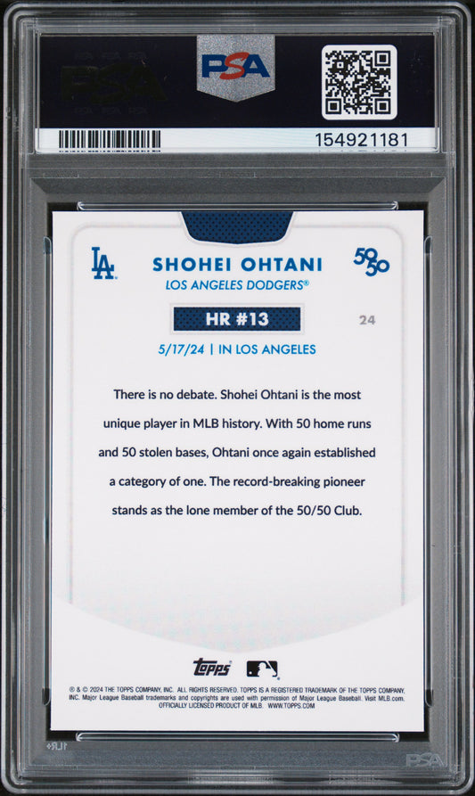 Shohei Ohtani | 2024 Topps 50/50 Chrome Orange Refractor /25 | PSA 9