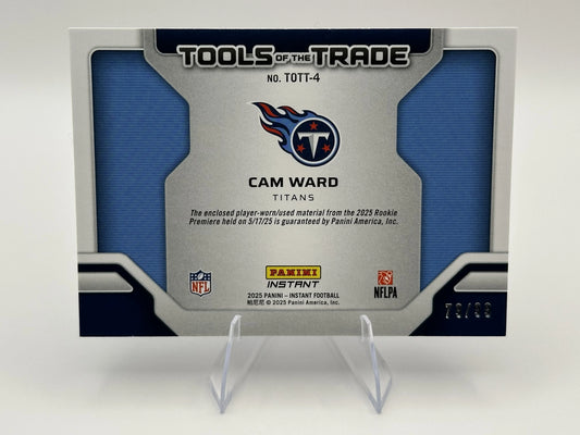 Cam Ward | 2025 Panini Instant | Tools of the Trade /99 RC Patch (Raw)