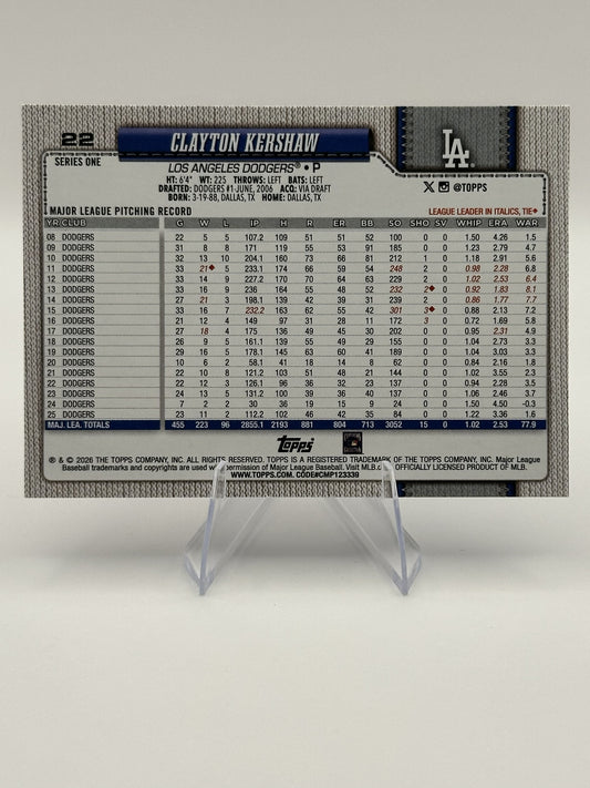 Clayton Kershaw | 2026 Topps Series 1 | SP (Raw)