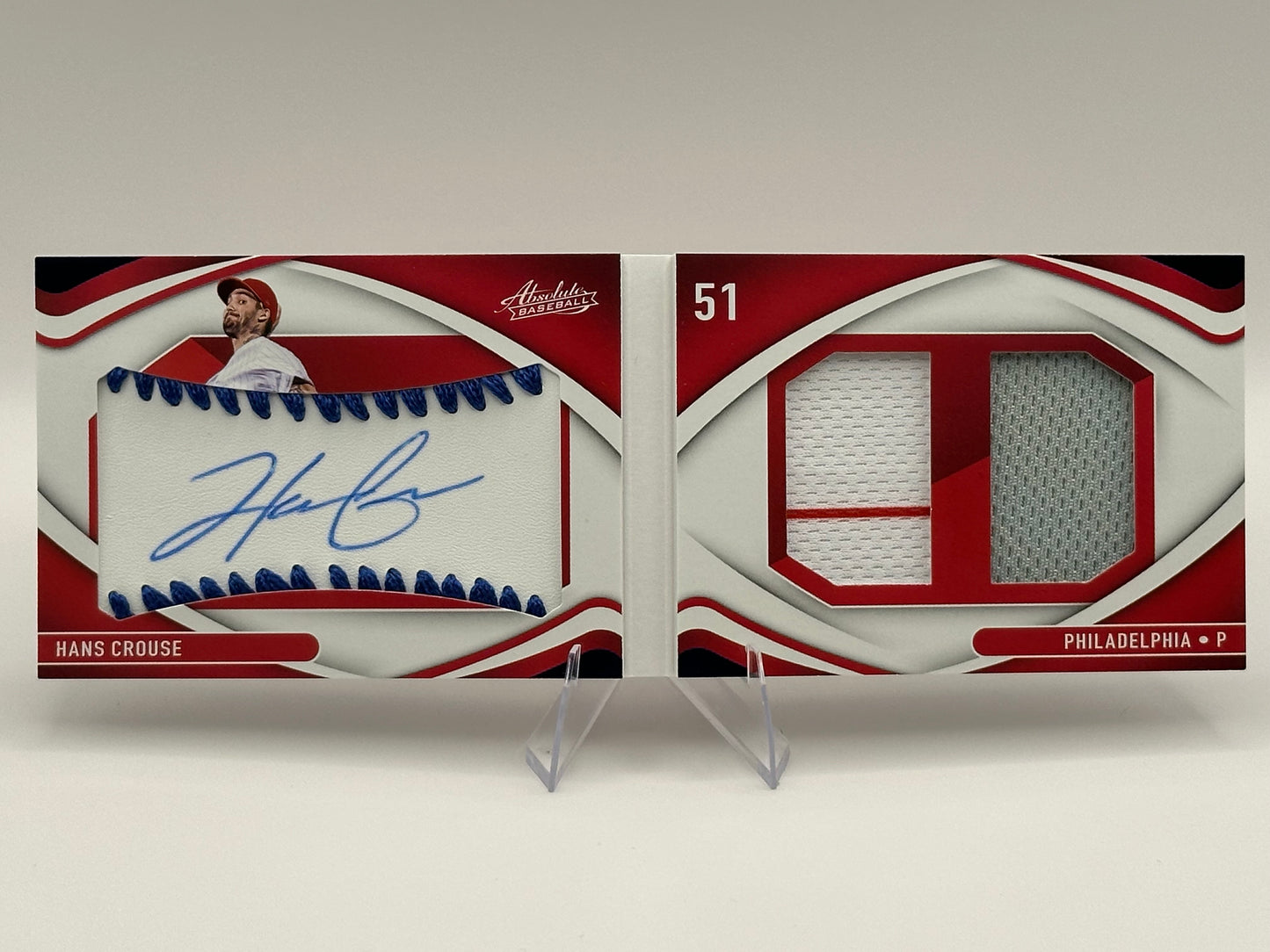 Hans Crouse Rookie Auto Booklet /50 | 2022 Panini Absolute Baseball RC Patch Auto