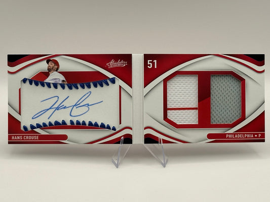 Hans Crouse Rookie Auto Booklet /50 | 2022 Panini Absolute Baseball RC Patch Auto