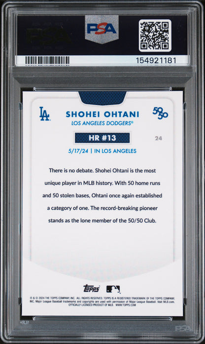Shohei Ohtani | 2024 Topps 50/50 Chrome Orange Refractor /25 | PSA 9