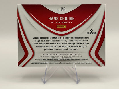 Hans Crouse Rookie Auto Booklet /50 | 2022 Panini Absolute Baseball RC Patch Auto