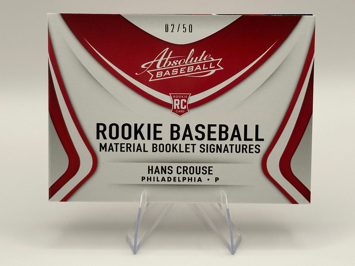 Hans Crouse Rookie Auto Booklet /50 | 2022 Panini Absolute Baseball RC Patch Auto
