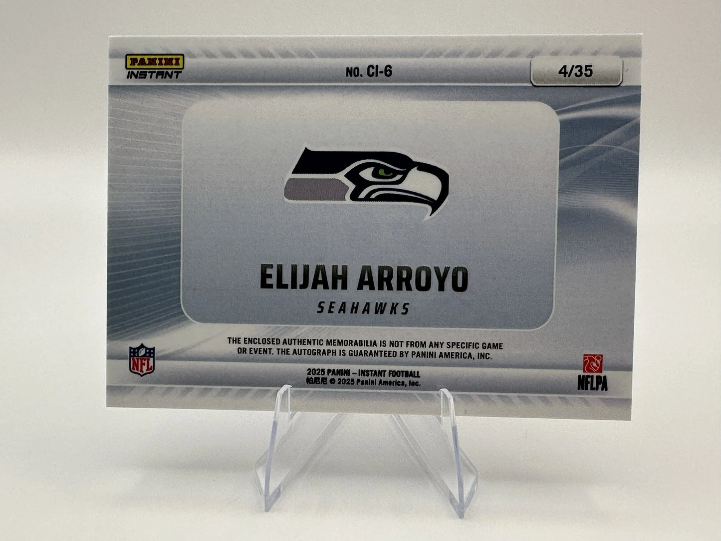Elijah Arroyo | 2025 Panini Instant | Clearly Instant Patch RC /35 (Raw)