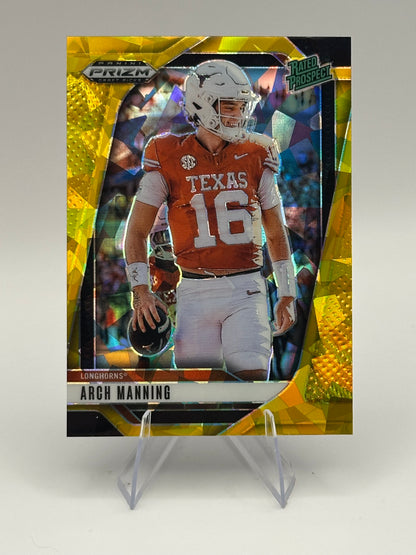 Arch Manning | 2025 Panini Prizm Draft Picks | Gold Cracked Ice (Raw)