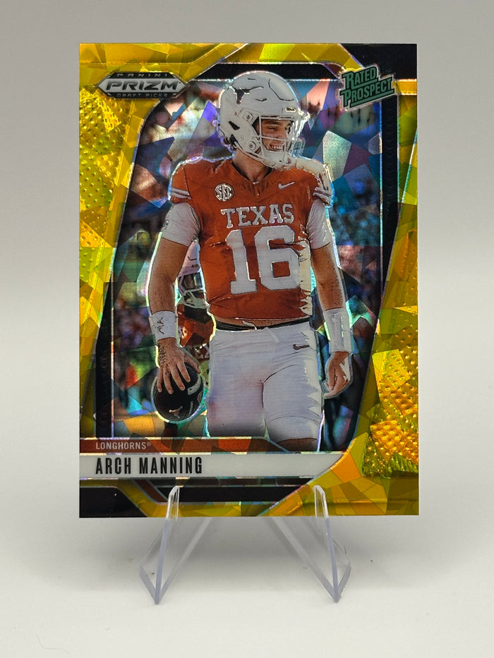 Arch Manning | 2025 Panini Prizm Draft Picks | Gold Cracked Ice (Raw)