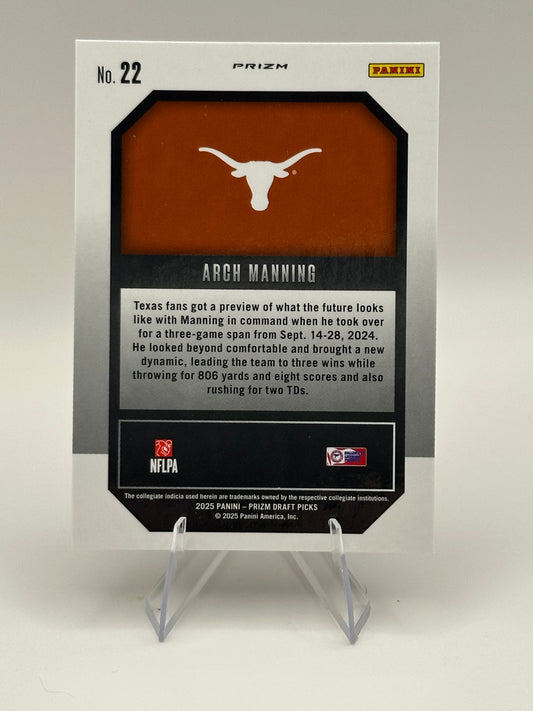 Arch Manning | 2025 Panini Prizm Draft Picks | New Recruits Gold (Raw)