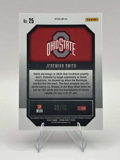 Jeremiah Smith | 2025 Panini Prizm Draft Picks | New Recruits Gold /49 (Raw)