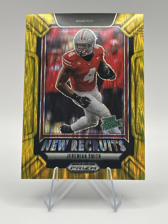 Jeremiah Smith | 2025 Panini Prizm Draft Picks | New Recruits Gold /49 (Raw)